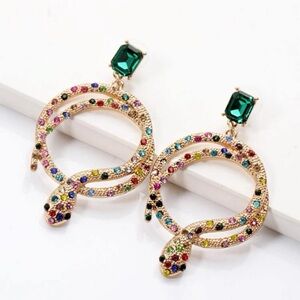 “Serpent and the rainbow”‎ hoop earrings